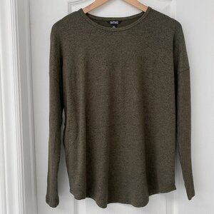 Buffalo David Bitton Womens Ribbed Sleeve Top - Greige